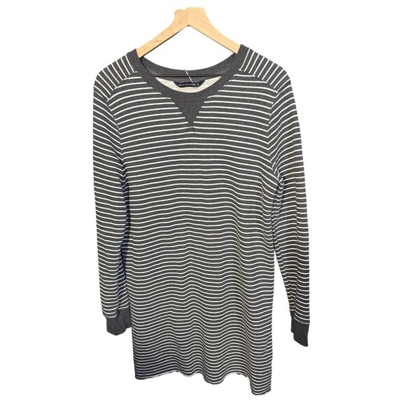 Abercrombie & Fitch Striped Sweater Dress L Black & White Cotton Blend - Picture 1 of 4